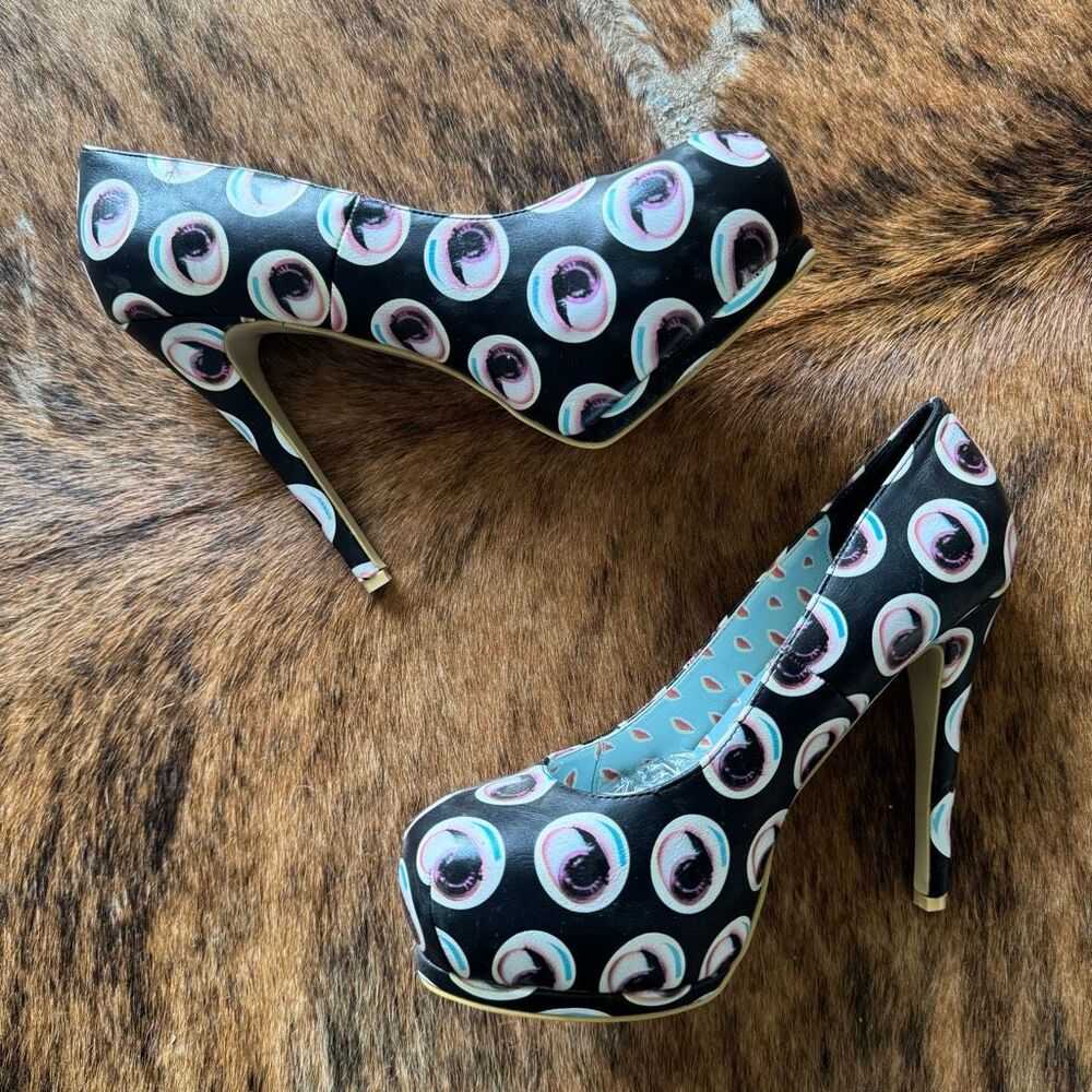 IRON FIST One Eyed Wanda Emo Goth Punk POP Maximalist Platform Heels Size 41